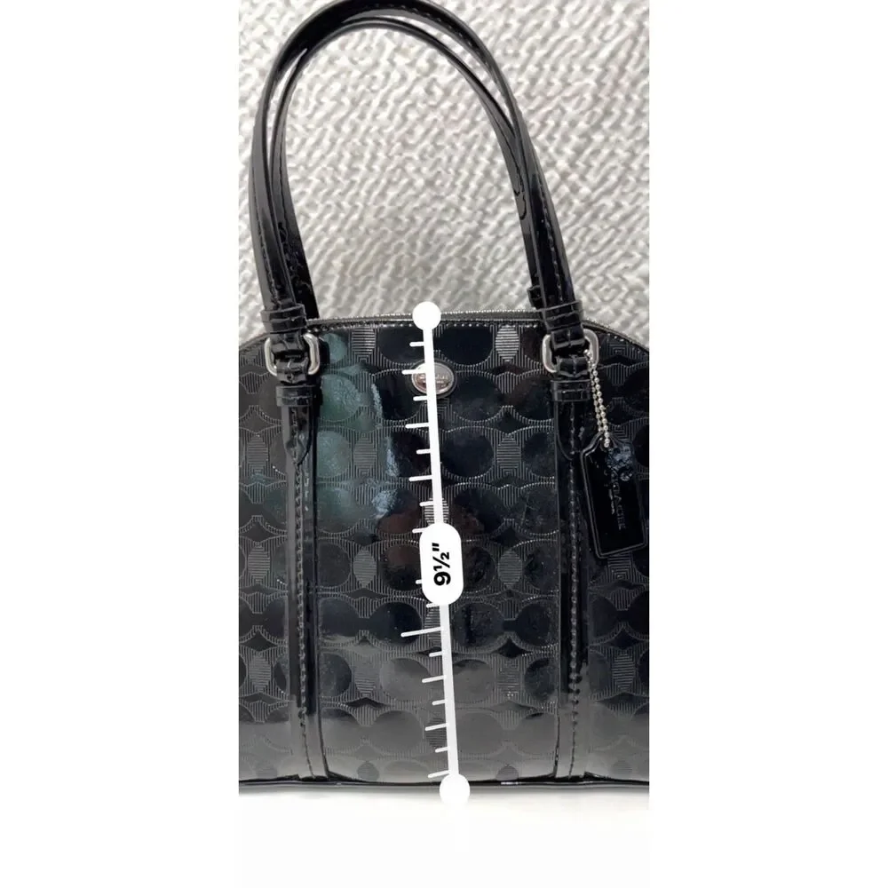 Coach Peyton Link C Embossed Patent Leather Domed Satchel